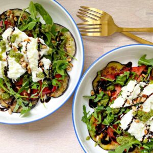 Recept carpaccio aubergine met burrata