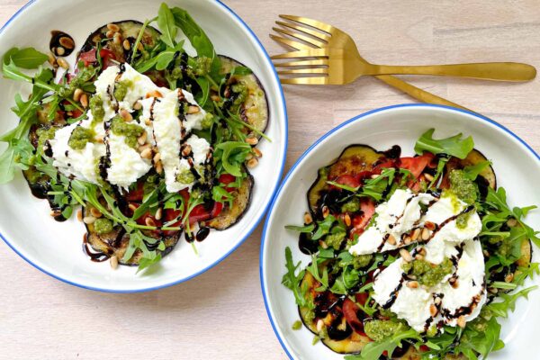 Recept carpaccio aubergine met burrata